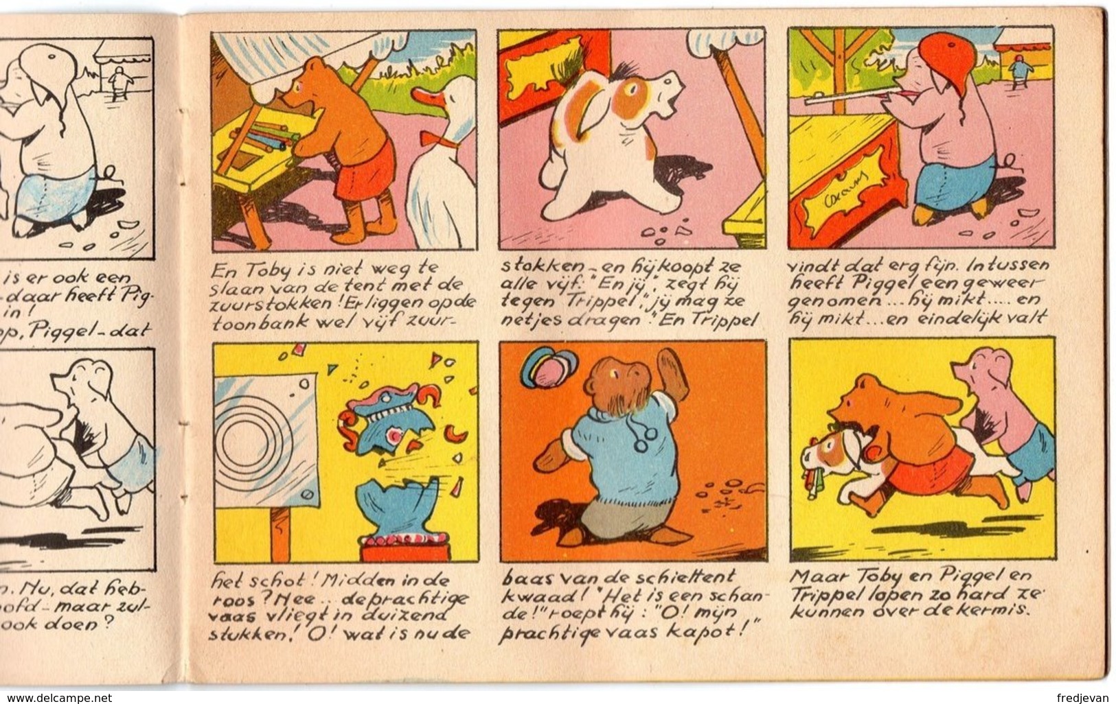 Toby En Piggel En Trippel / Naar De Kermis / Strip Om Te Lezen En Te Kleuren - Altri & Non Classificati