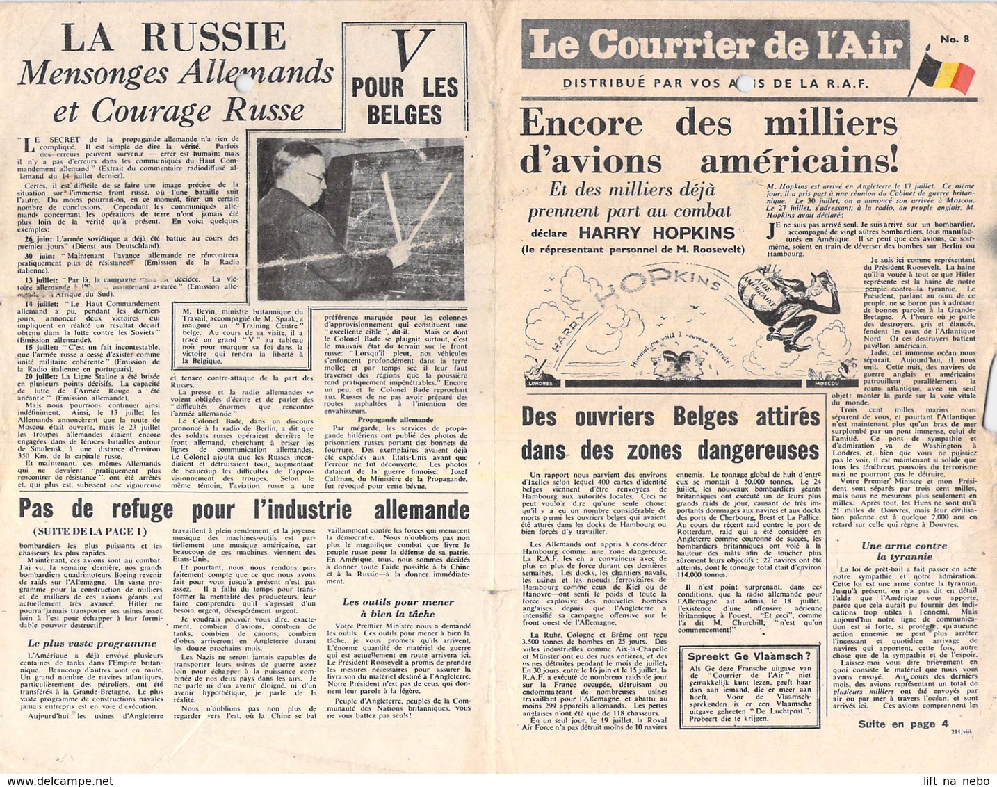 WWII WW2 Propaganda Leaflet Flugblatt Tract  CODE 214/viii  Le Courrier De L'Air, No. 8, 20x13 Cm, 4 Pages - Unclassified