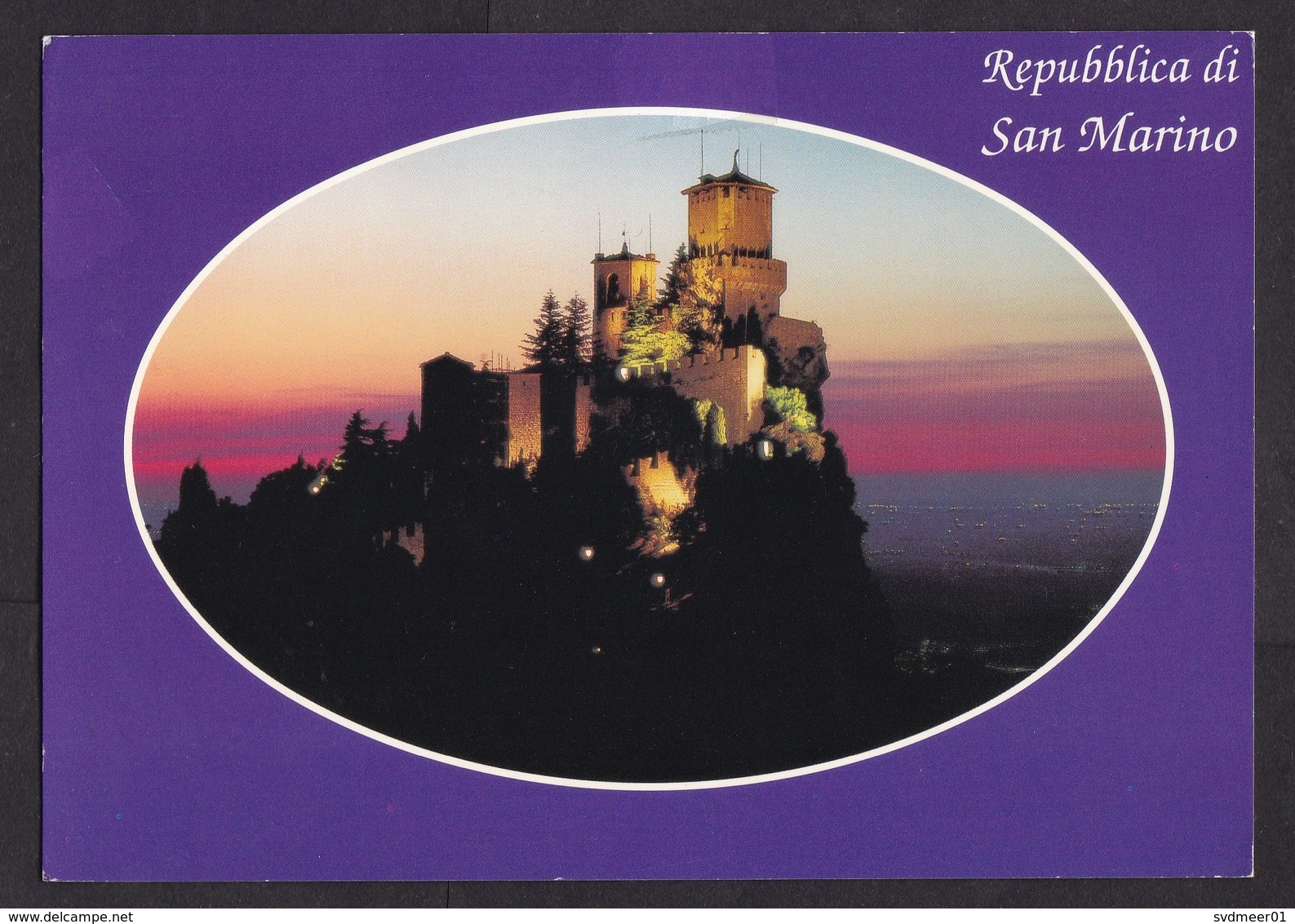 San Marino: PPC Picture Postcard To Germany, 1997, 2 Stamps, Dolphin, Fish, Europa, Legend, Myth (tape At Back) - Briefe U. Dokumente