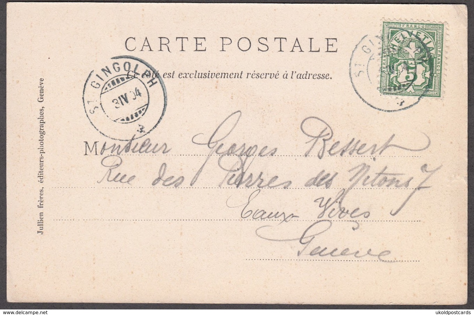 CPA  Suisse, SAINT GINGOLPH, Douane, 1904 - Saint-Gingolph