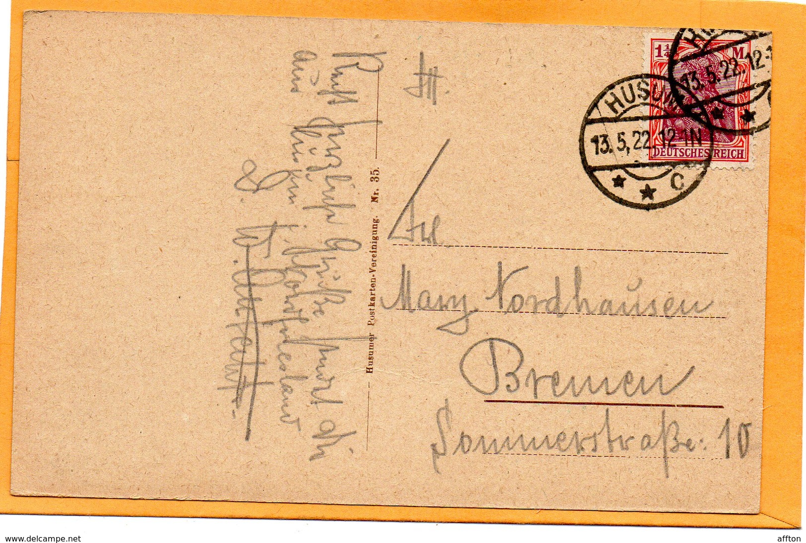 Husum Germany 1922 Postcard Mailed - Husum