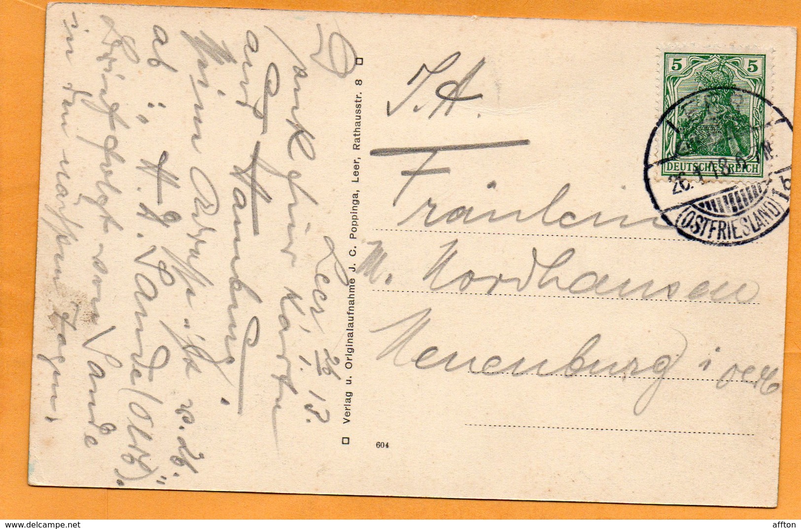 Leer I O Germany 1918 Postcard Mailed - Leer