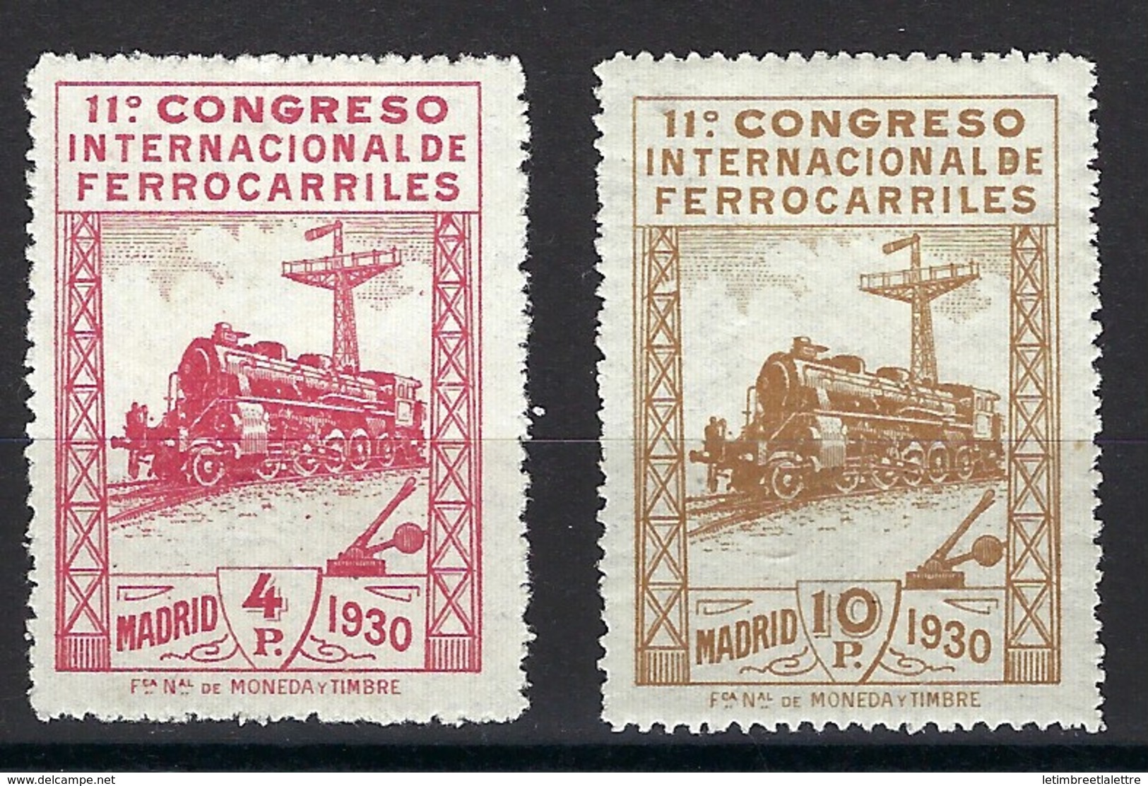 Europe - Espagne - N° 440 à 441 * - TB - Thématique Train - - Unused Stamps