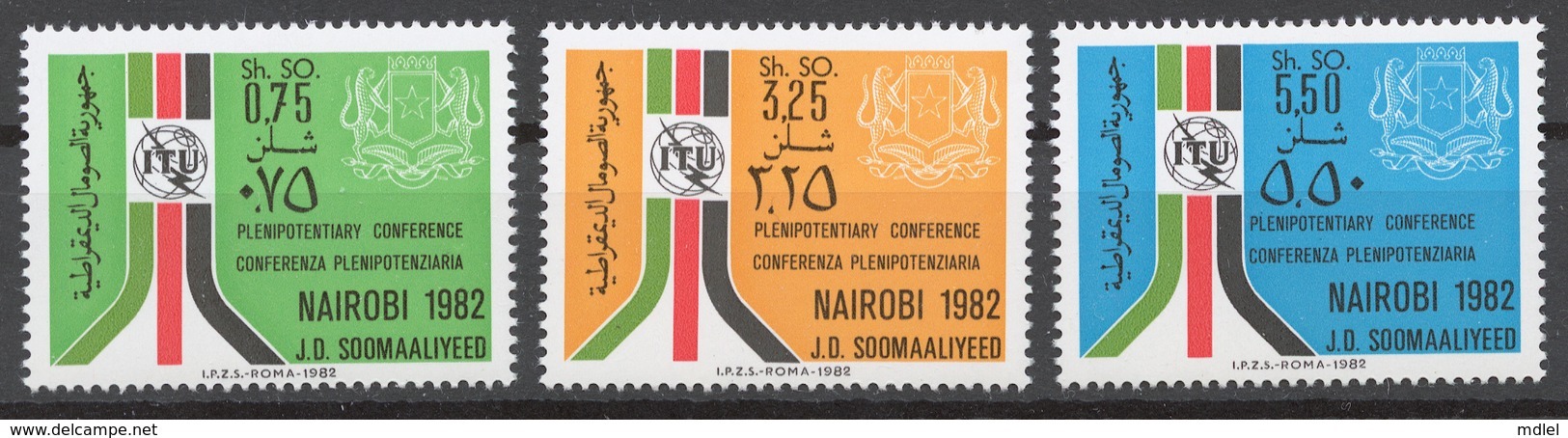 Somalia 1982 Mi# 318-20** ITU PLENIPOTENTIARIES CONFERENCE, NAIROBI - Somalie (1960-...)