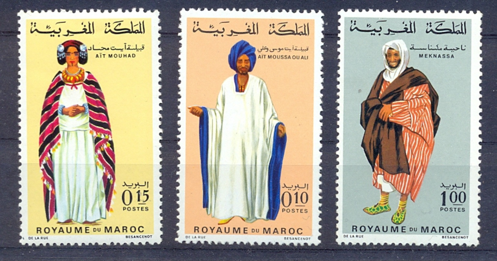 Maroc - Marokko - 3 Stamps 1969 Y&T N°590, 591, 593 - Michel N°656,  657  662  Costumes Régionnaux   Mnh** - Morocco (1956-...)