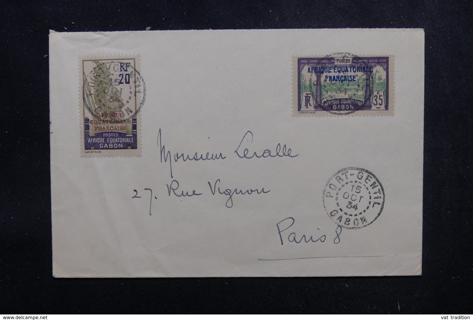 GABON - Affranchissement Plaisant De Port Gentil Sur Enveloppe Pour Paris En 1934 - L 52120 - Lettres & Documents