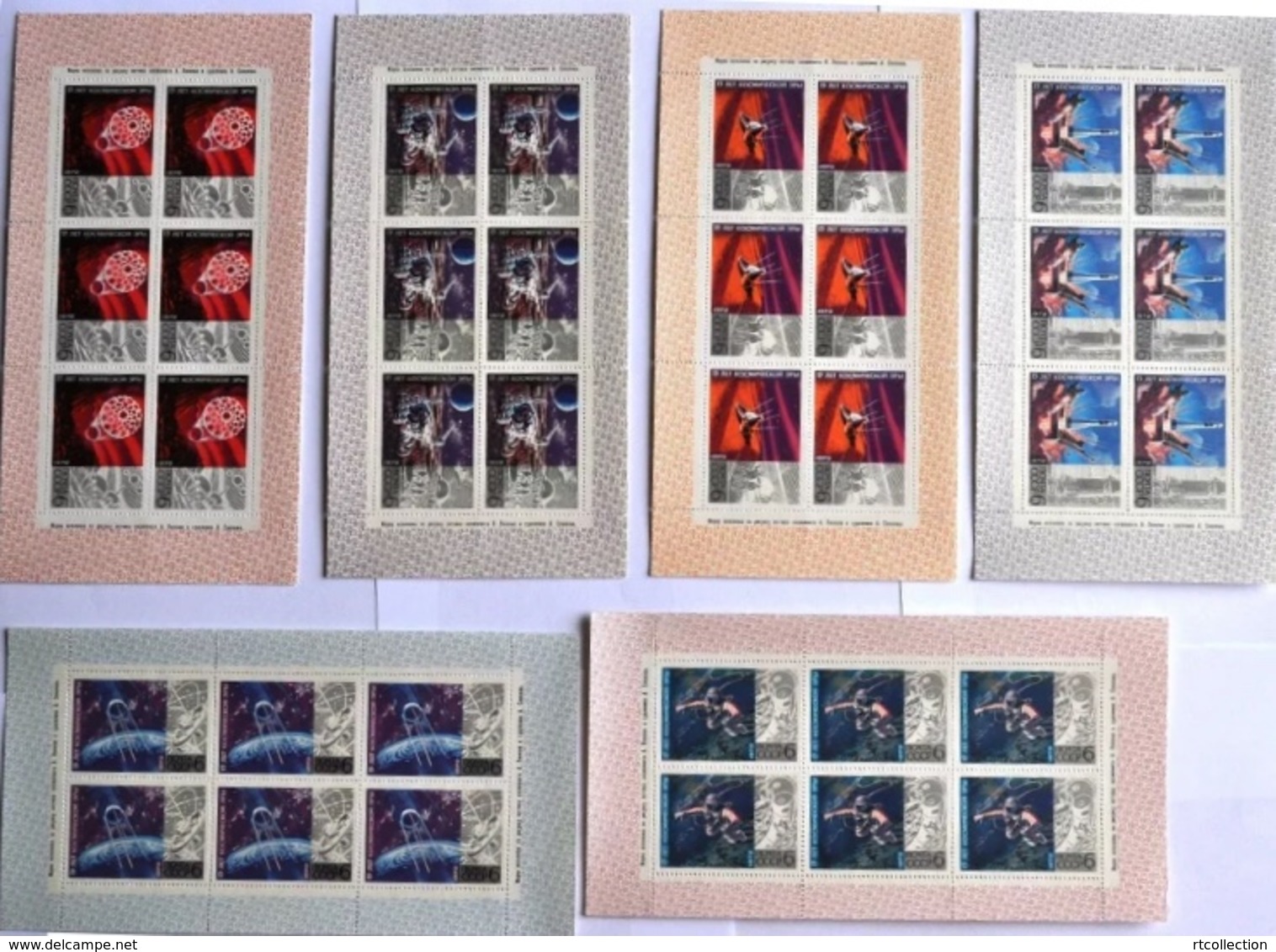 USSR Russia 1972 - 6 Sheets 15th Anniversary Cosmic Era Space Lunokhod Vehicle Moon Mars Sciences Astronomy Stamps MNH - Collections