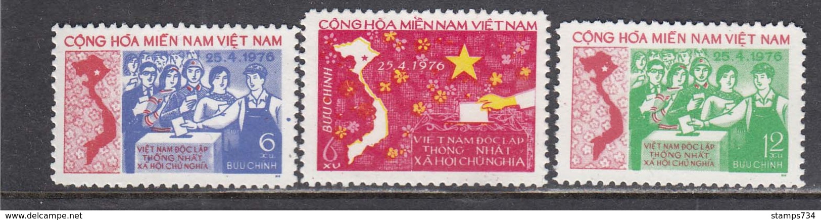 Vietnam 1976-Edition Of The Vietcong-Elections To The National Assembly , Mi-Nr. 65-67, MNH** - Vietnam