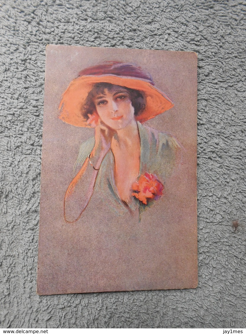 Cpa Illustrateur Non Signé Femme Frau Lady - 1900-1949