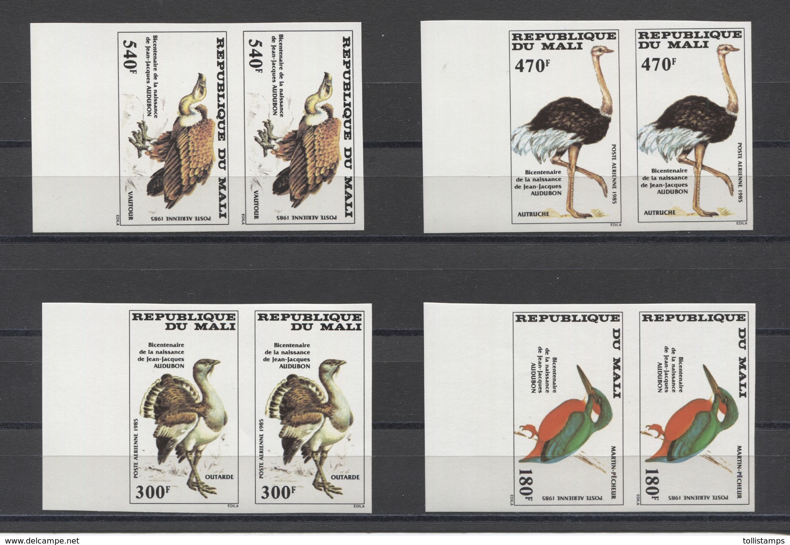 Mali Audubon Birds Oiseaux Pajaros Vögel 1985 4v. IMP. ( PAARS ) MNH - Autres & Non Classés