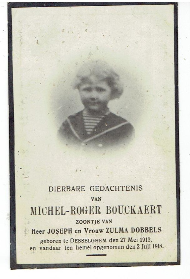 Michel Roger BOUCKAERT° Dessselghem 1913 - 1918 - Zoontje Van Joseph En Vrouw Zulma Dobbels - Devotieprenten