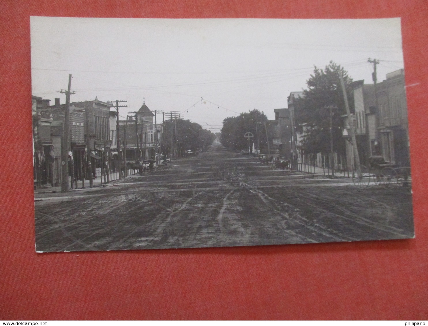 RPPC  TO ID Street View  Back Side Prior Owner Marked Michigan Town  Ref  3873 - To Identify