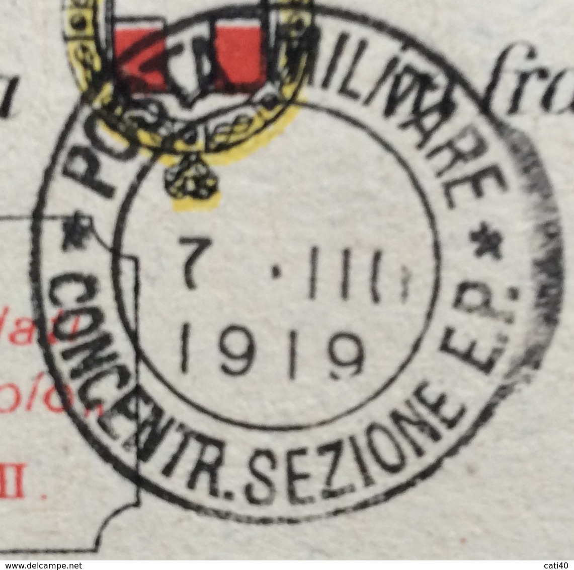 POSTA MILITARE *CONCENTR.SEZIONE E.P. * 7 III 1919 Guller D.c. Piccolo  - DA BOLOGNA PER MILANO - Guerre 1914-18