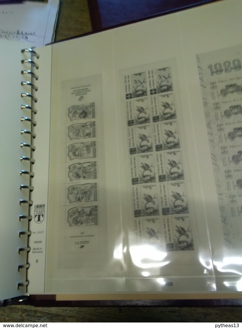 LINDNER Album + étui FRANCE De 1987 à 1989 (pages 128 à 145) + Pages Carnets 4 à 8, + Emissions Conjointes  Bon état - Binders Only
