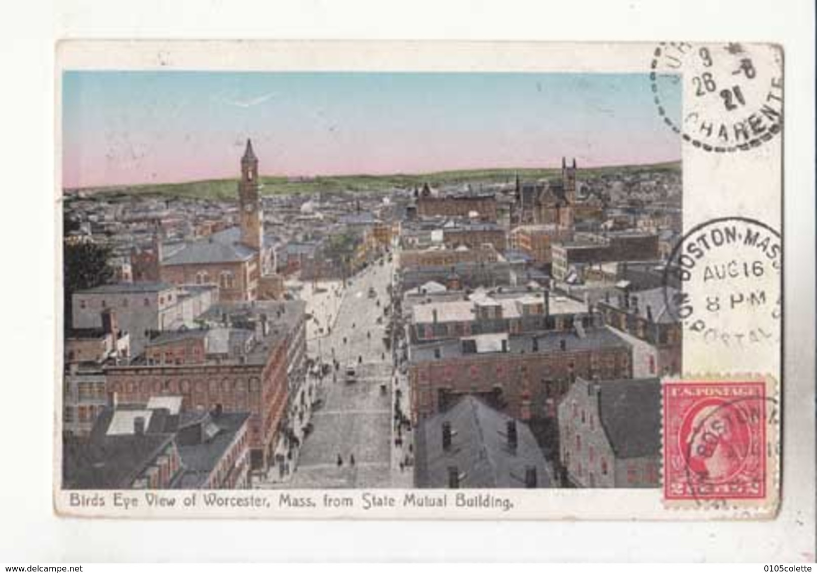 CPA Etats Unis MA - Birds Eye View Of Worcester :  Achat Immédiat - (cd026 ) - Worcester