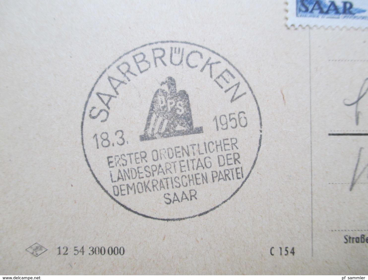 Saarland 1955 Volksbefragung Nr. 363/364 Satzbrief / Postkarte Mit SST Saarbrücken Erster Ordentlicher Landesparteitag - Briefe U. Dokumente