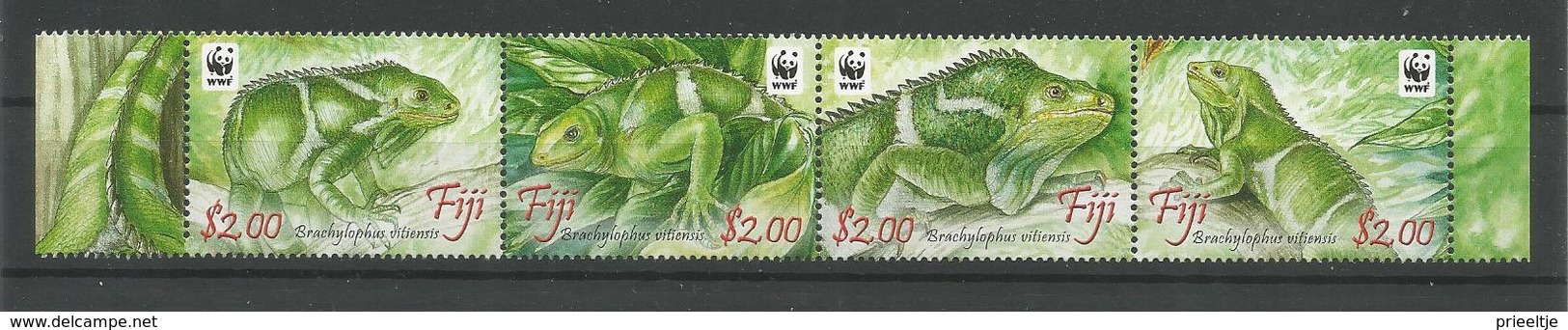 Fiji 2010 WWF Crested Iguana Of Fiji Strip Y.T. 1224/1227 ** - Fidji (1970-...)