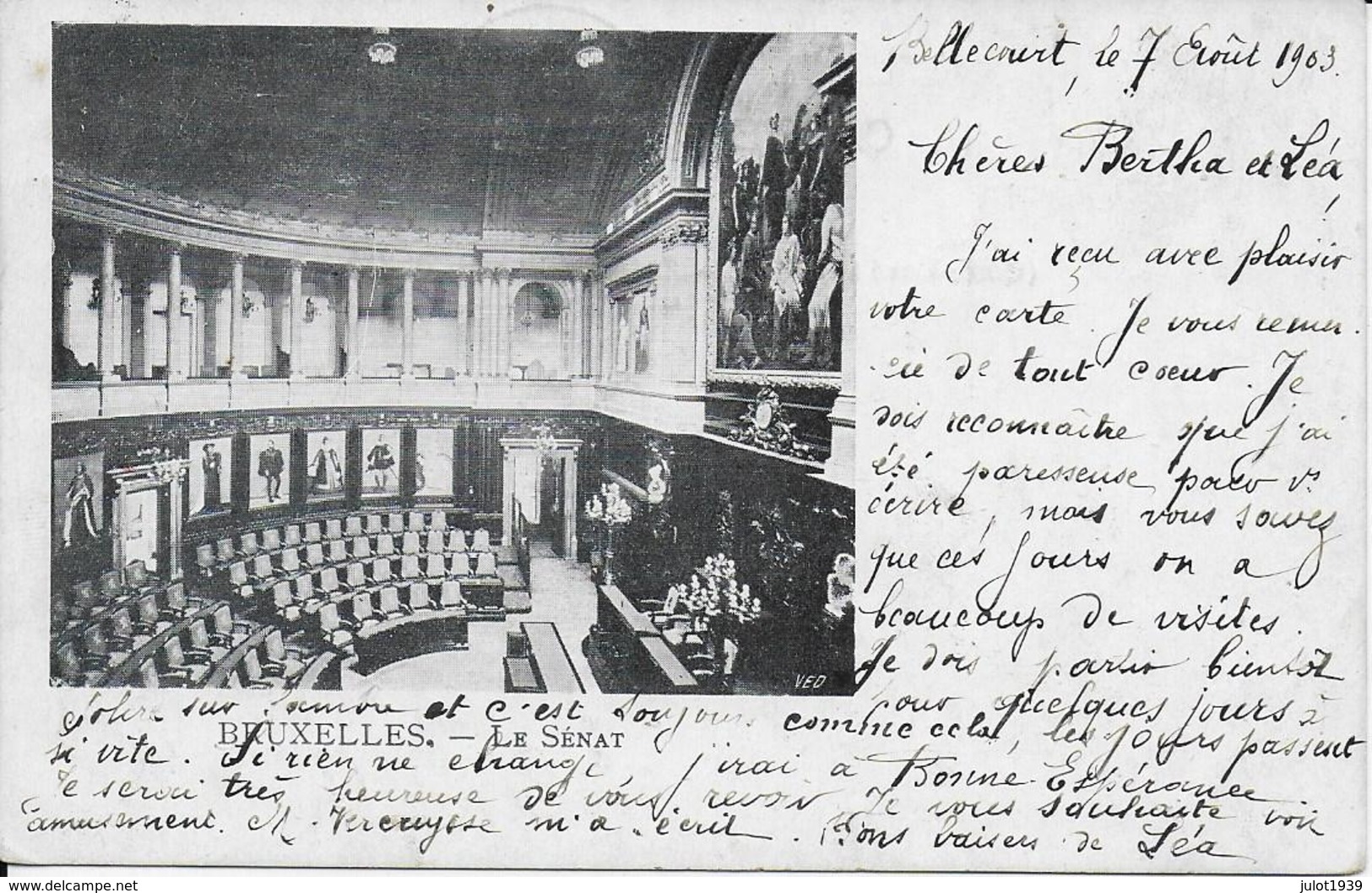 BRUXELLES ..-- Le SENAT .  De MANAGE à SOUVRET ( Melles B. Et Léa THILMANS ) . Voir Verso . - Brussels (City)