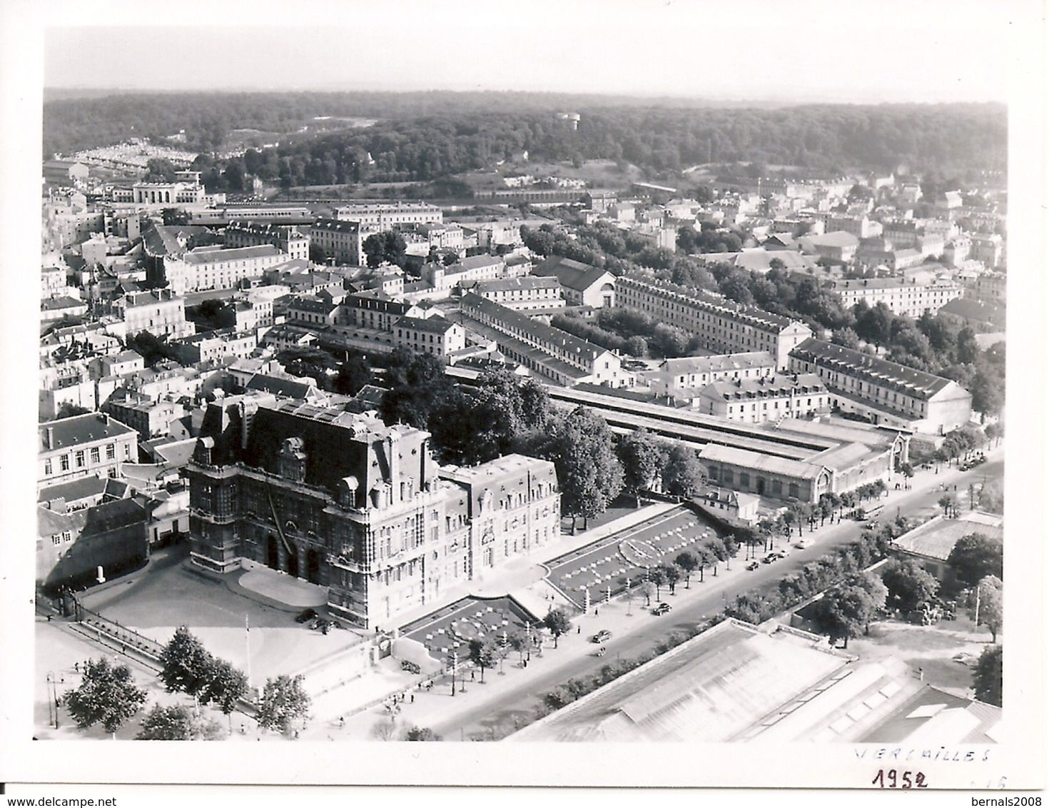 VERSAILLES - 4 Photos , Vue Aérienne,de La Mairie Gare Rive Gauche,et Préfecture 1950, 15 X 11,5 Cm - Photographs