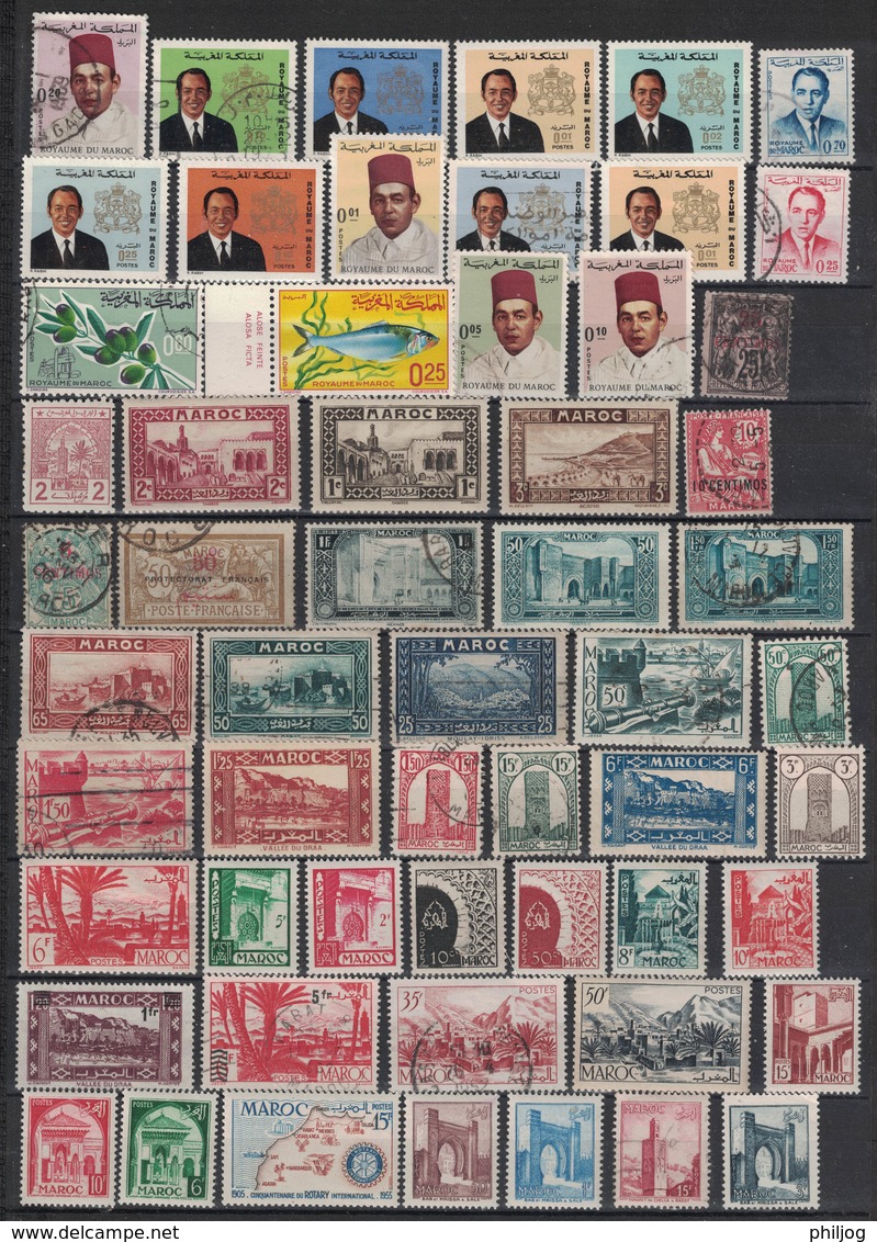Maroc - Morocco - Environ 400 oblitérés - About 400 used stamps