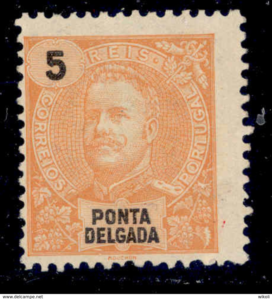 ! ! Ponta Delgada - 1897 D. Carlos 5 R - Af. 14 - No Gum - Ponta Delgada