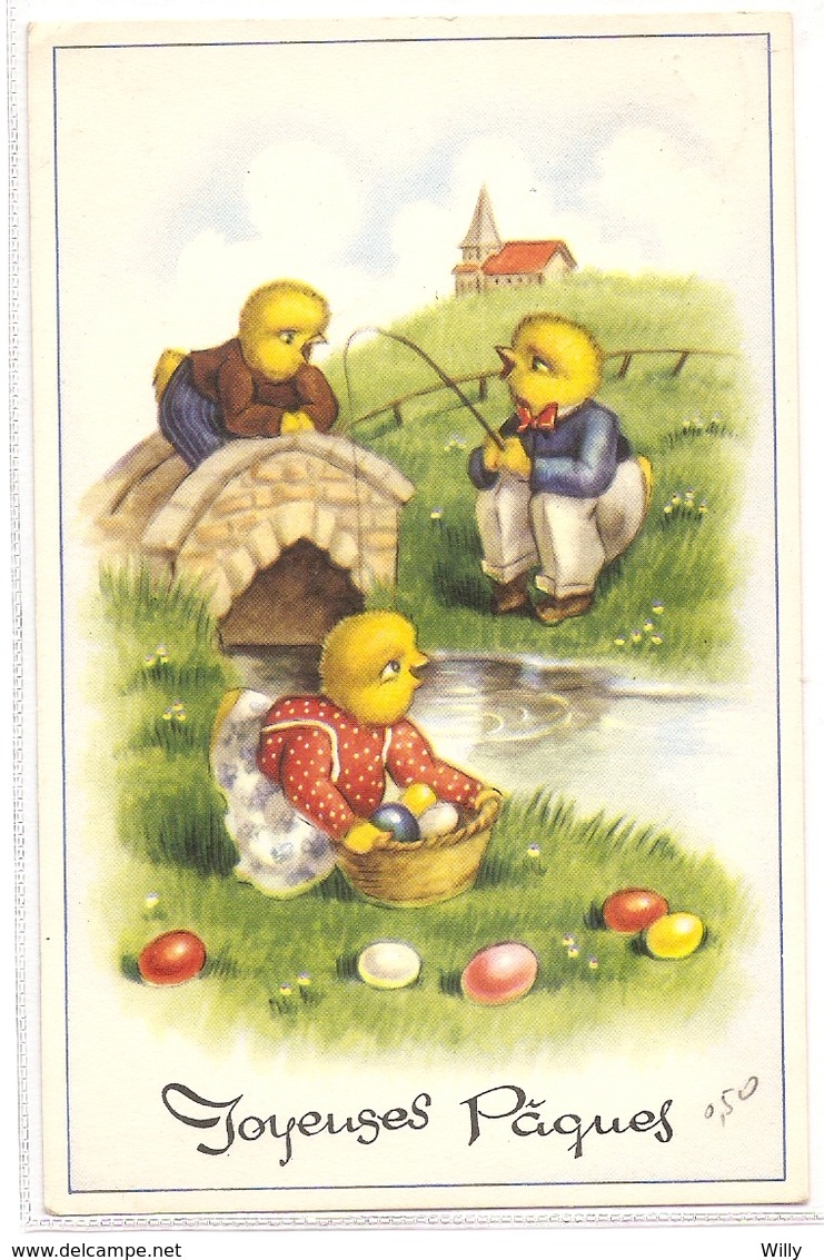 PAS 287,   OLD FANTASY POSTCARD  ,  PAQUES - Ostern