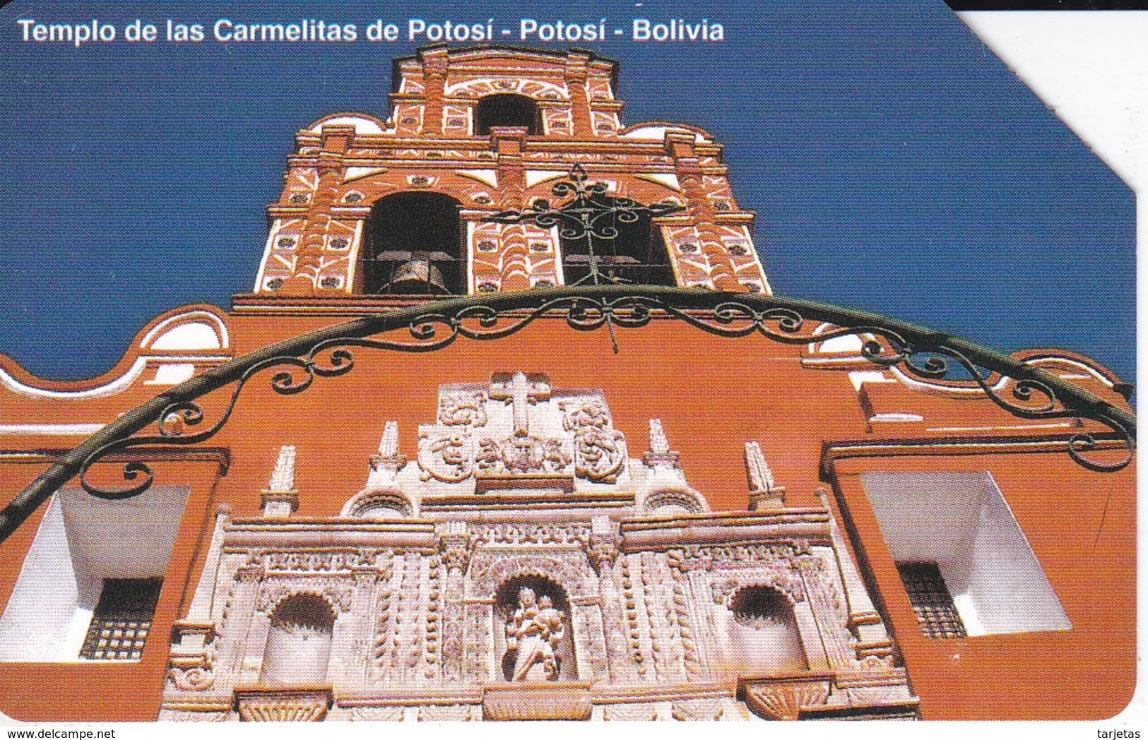 TARJETA DE BOLIVIA DE Bs 10 DEL TEMPLO DE LAS CARMELITAS DE POTOSI - Bolivia