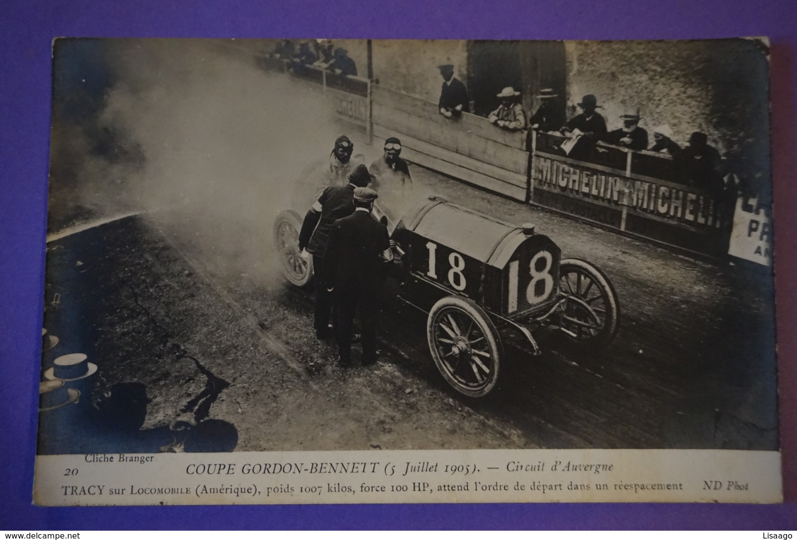 CPA PHOTO VOITURE RALLYE COURSE TRACY Sur LOCOMOTIVE USA RARE PLAN COUPE GORDON BENNETT 1905 - Sonstige & Ohne Zuordnung