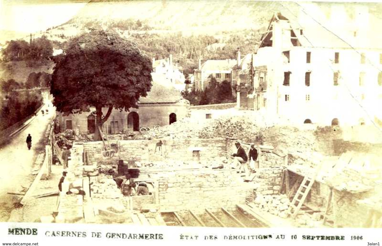 MENDE =CASERNES De Gendarmerie  ETAT Des Démolitions Au 10 Sept 1906  CARTE PHOTO   1364 - Mende