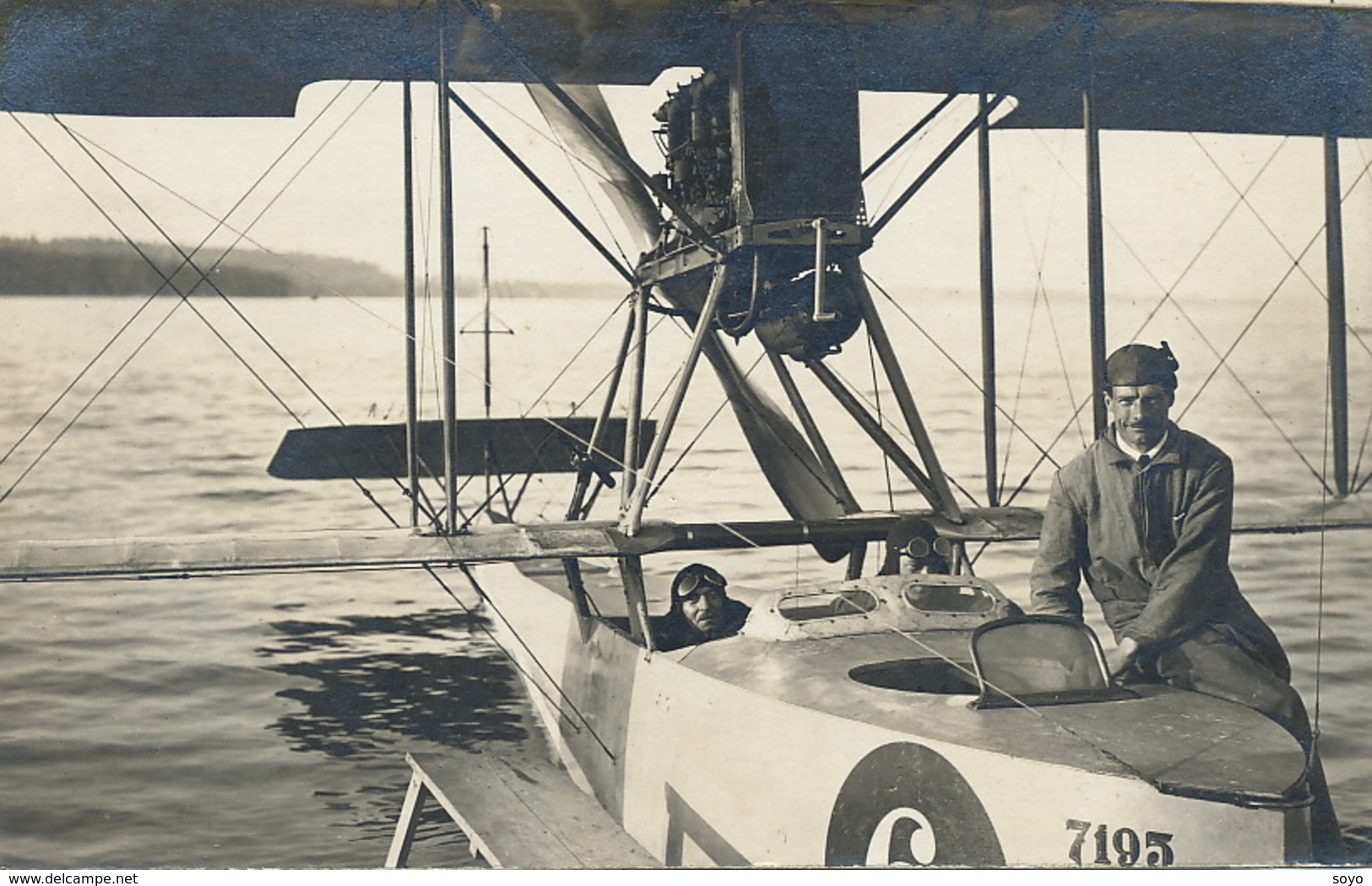 Real Photo Geneve Suisse Lac Leman 1920 Hydravion   Photo Teulet - 1919-1938: Entre Guerres