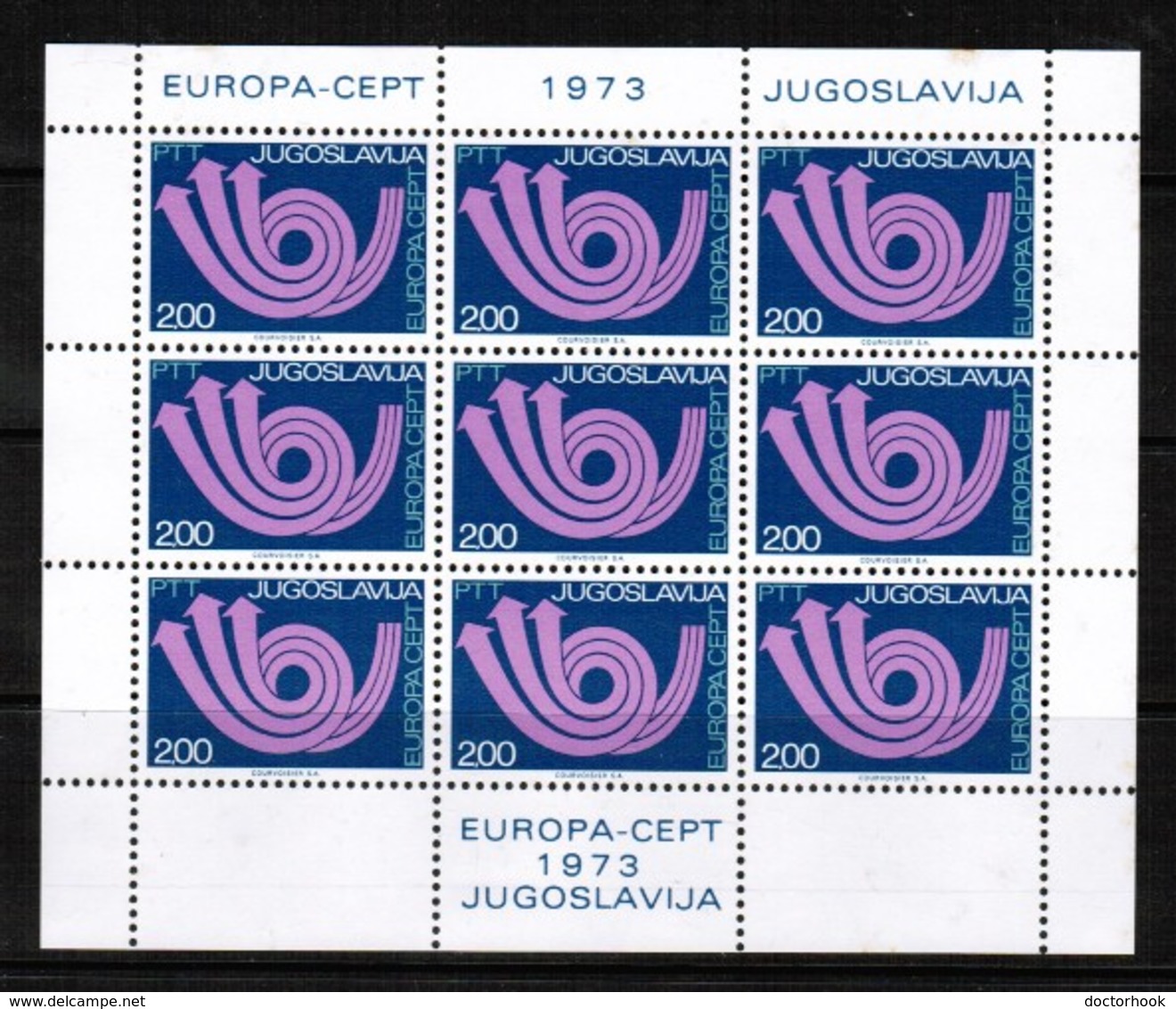 YUGOSLAVIA  Scott # 1138-9** VF MINT NH Sheets Of 9 (SS-547) - Unused Stamps