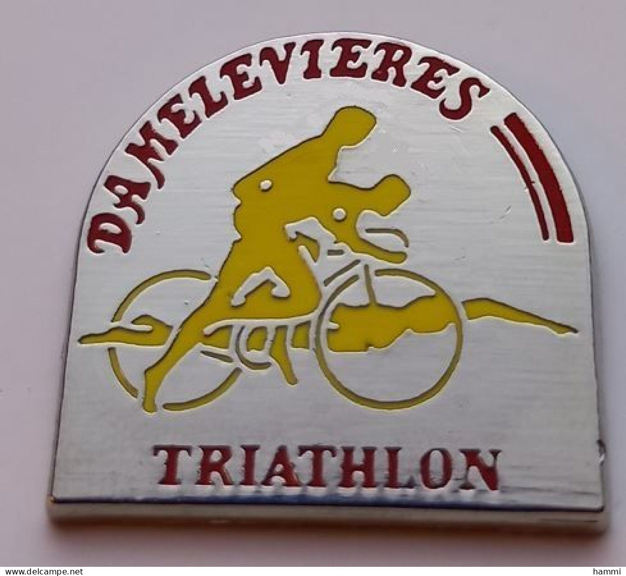 AA187 Pin's Vélo Cyclisme Course Natation Triathlon Damelevières Meurthe Et Moselle Achat Immédiat - Biathlon