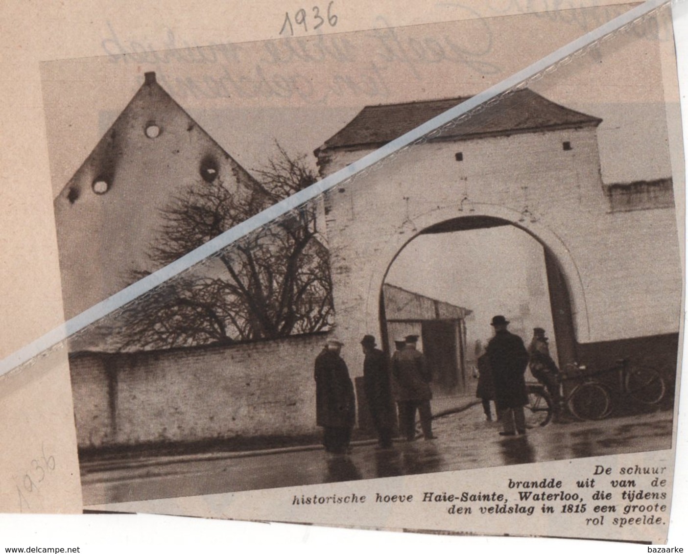 WATERLOO..1936.. DE HISTORISCHE HOEVE HAIE-SAINTE BRANDDE UIT/ SPEELDE GROTE ROL TIJDENS DE VELDSLAG IN 1815 - Non Classés