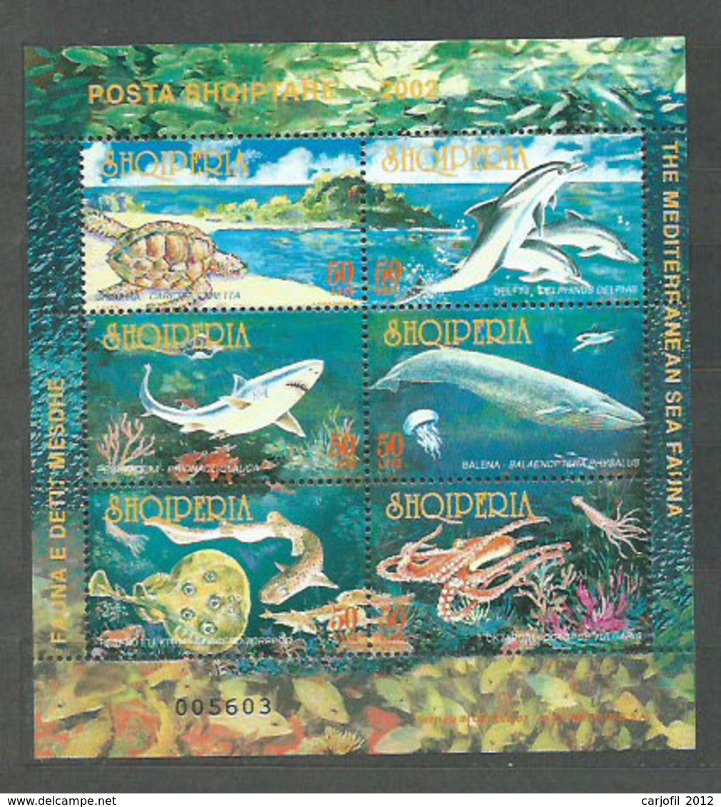 Albania Correo 2002 Yvert 2642/7 ** Mnh Fauna Marina - Albania