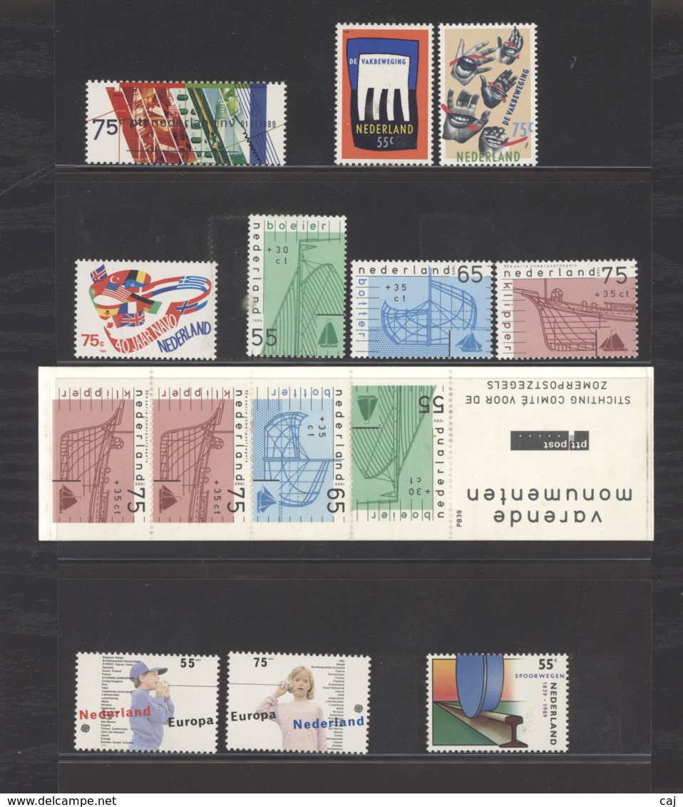 Pays-Bas  -  1989  :  Yv  1327-44  **   + Bloc + Carnet + Services - Full Years