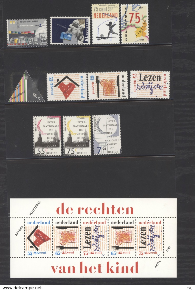 Pays-Bas  -  1989  :  Yv  1327-44  **   + Bloc + Carnet + Services - Full Years