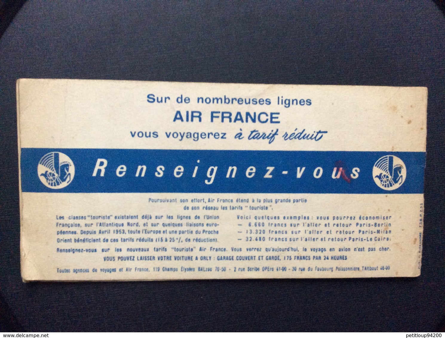 AIR FRANCE KERMESSE AIX ÉTOILES 1953 Autographes DADZU P.JOURDAN O.DEMAZIS CH.VANEL J.RICHARD ANDREX  Etc... - Other & Unclassified