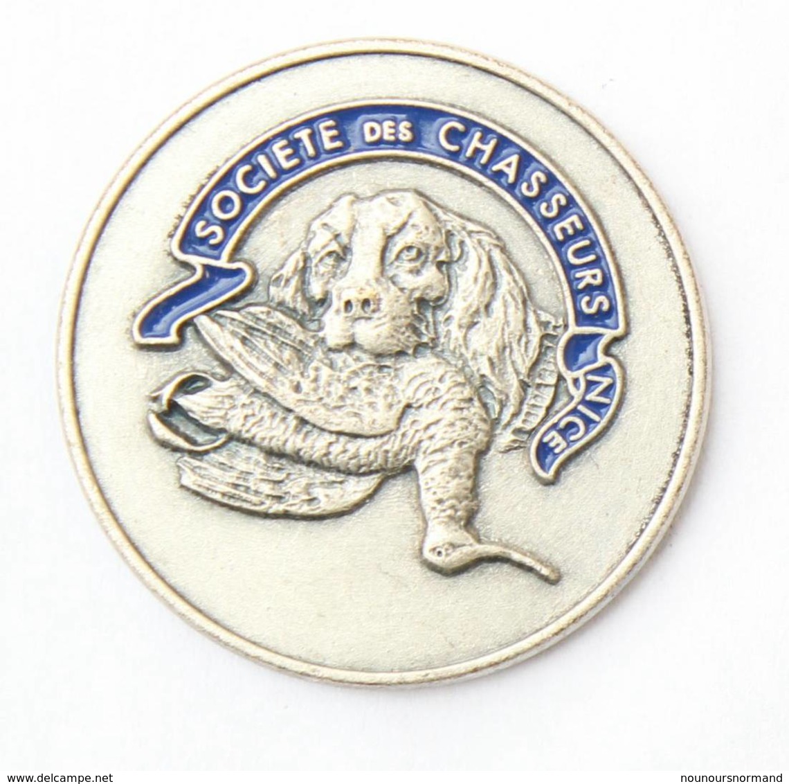 Superbe Pins Relief SOCIETE DES CHASSEURS De NICE (06) - Tête De Chien Tenant Une Bécasse  - J131 - Associazioni