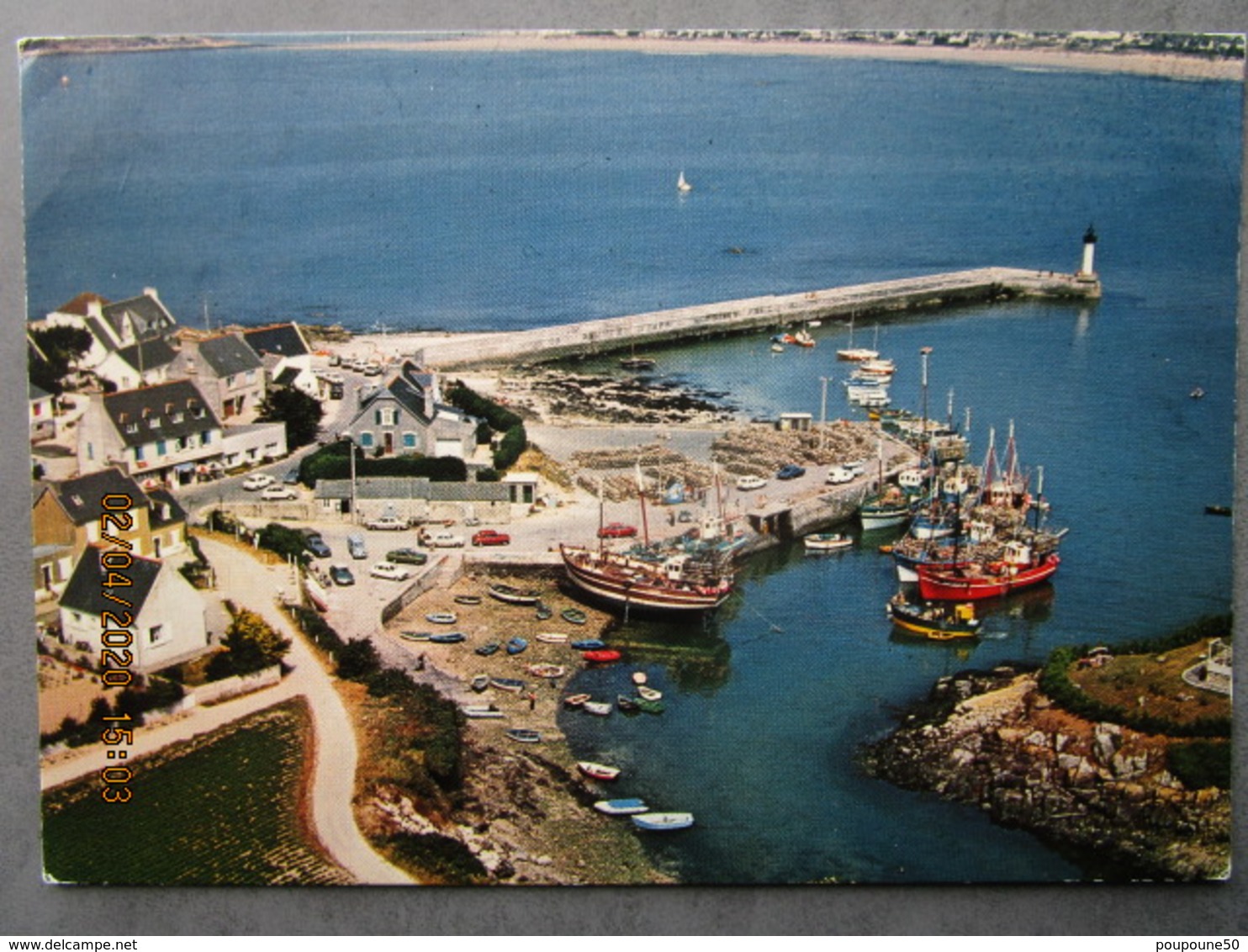 CP 29 Finistère  MOGUERIEC En Sibiril Vers Saint Pol De Léon -  Le Port - Le Bateau De Pêche Dans La Cale  1977 - Andere & Zonder Classificatie