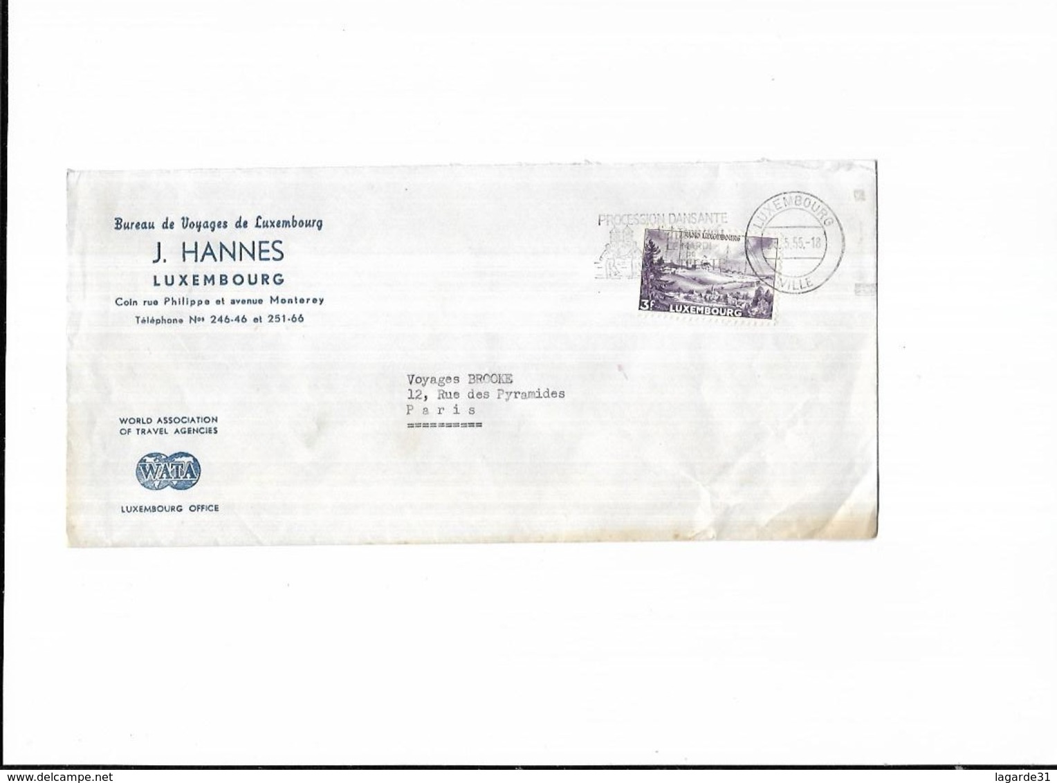 Luxembourg 1955 Bureau De Voyages De Luxembourg J HANNES - Franking Machines (EMA)