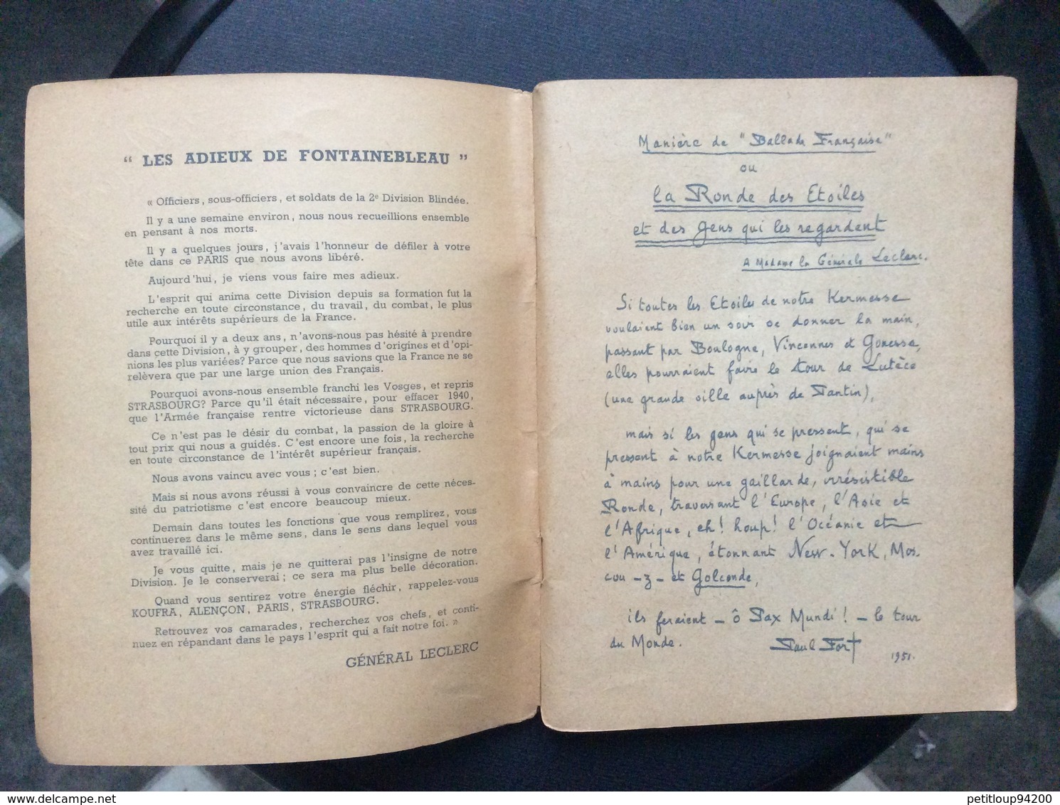 LA KERMESSE AUX ETOILRE 1951Carnet D’Autographes E.VON STROHEIM J.MARAIS S.MONTFORT N.COURCEL D.GELIN M.MICHEL Etc.... - Other & Unclassified