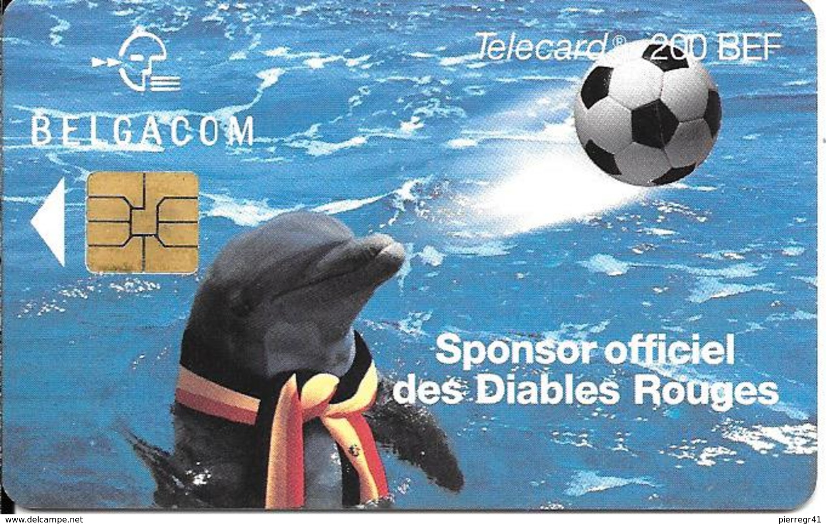 CARTE-PUCE-BELGE-SO3-06/2000-DAUPHINS-SPONSOR DIABLES ROUGE--TBE - Delfini