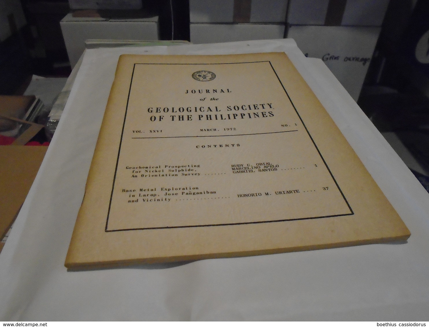 GEOLOGICAL SOCIETY OF THE PHILIPPINES VOL XXVI MARCH 72 N° 1, Prospecting For Nickel, Sulphide, Exploration Larap... - Sciences De La Terre