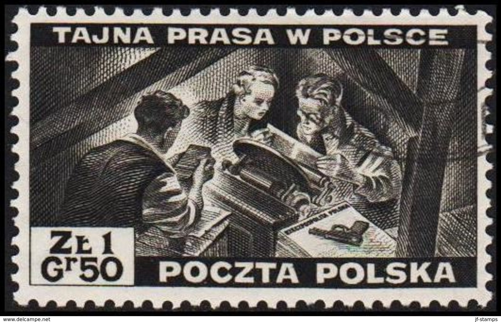 1943. 2WW. London. 1.50 Z TAJNA PRASA W POLSCE. (Michel 375) - JF320498 - Londoner Regierung (Exil)