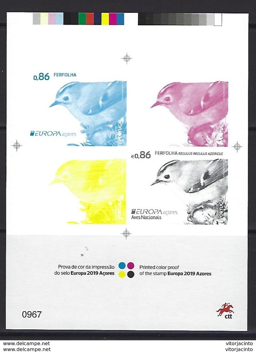 PORTUGAL - EUROPA 2019 Azores - Printed Color Proof - Picchio & Uccelli Scalatori