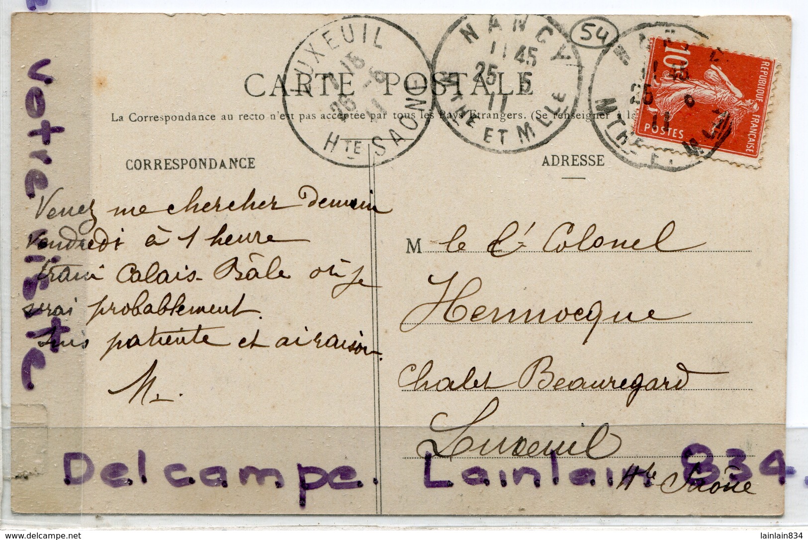 - Nancy - ( Meurthe Et Moselle ), Hôtel De  L'Univers, La Salle à Manger, Cliché Rare, écrite, 1911, TTBE, Scans. - Nancy