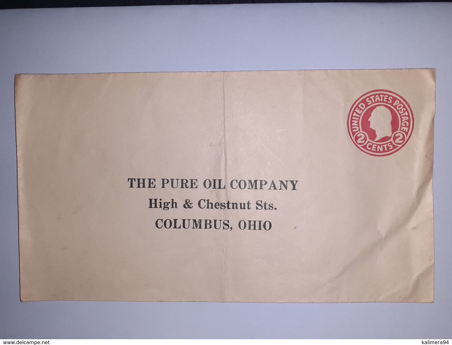 USA  /  Entier  Postal  2 Cents Rose  NEUF  /  Enveloppe Publicitaire  " THE PURE OIL COMPANY , COLOMBUS  OHIO " - ...-1900