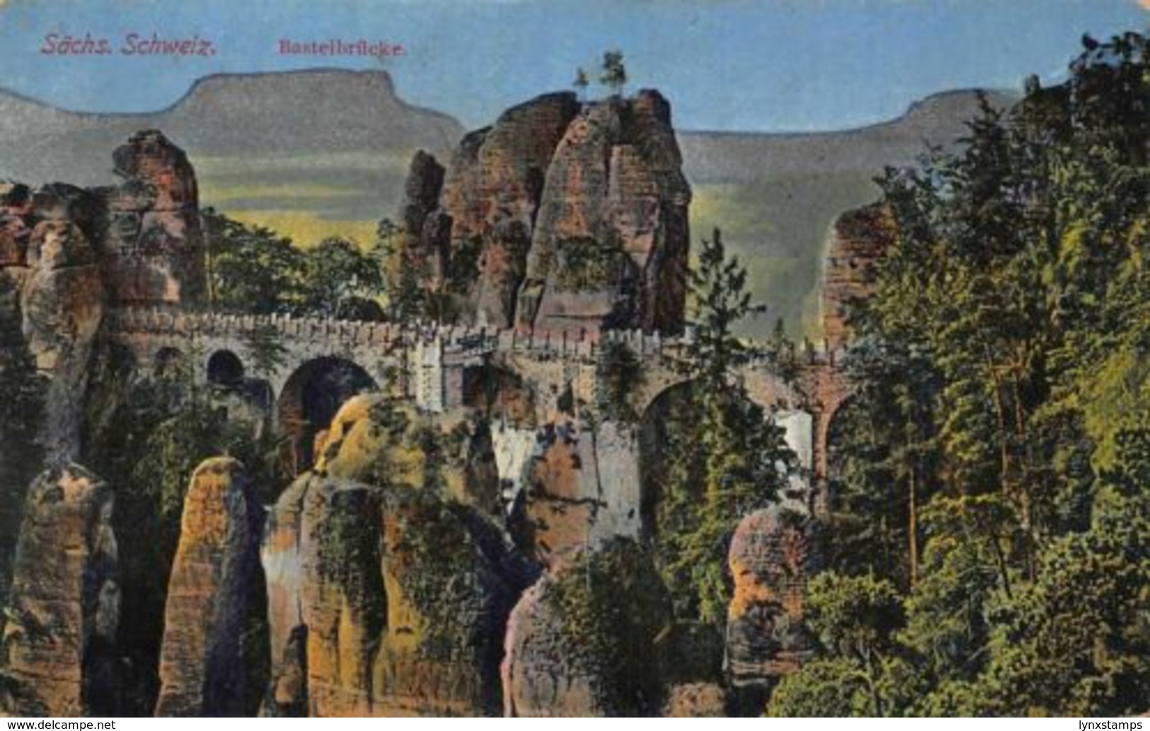 Sachs Schweiz Basteibrucke Bastei Bridge Panorama Postcard - Other & Unclassified