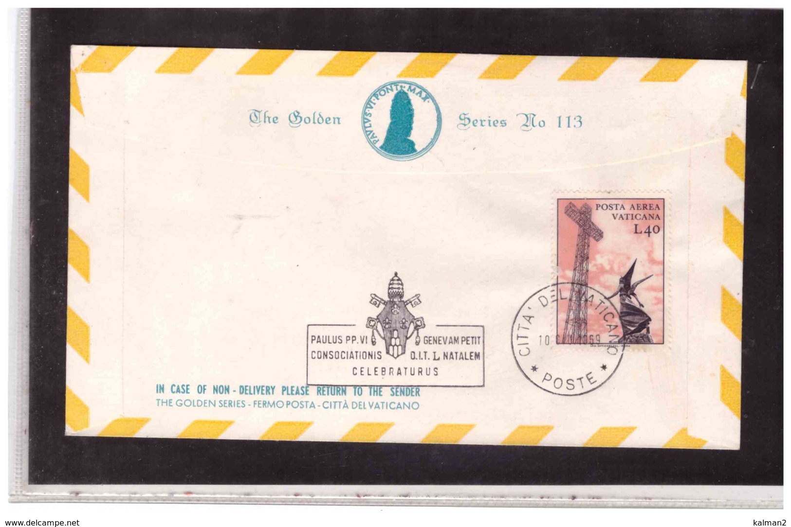 TEM11050   -   GENEVE  10.-6.1969     /    VISITE DU PAPE  PAUL VI  " RETURN FLIGHT " - Papi