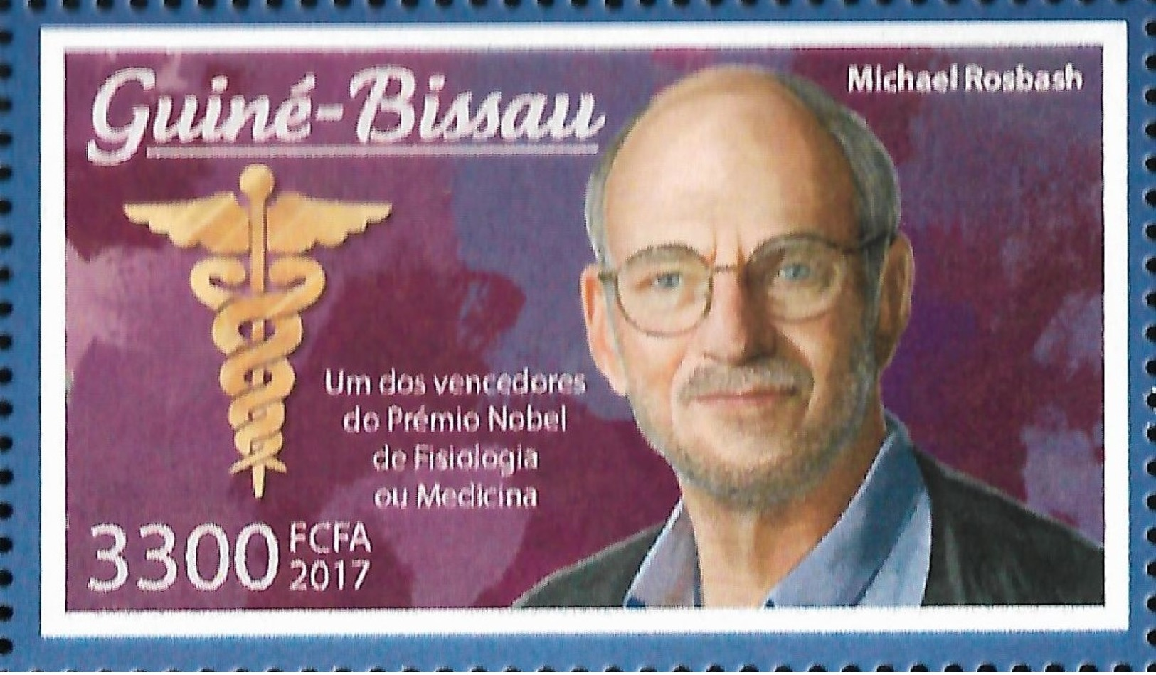 Guinea Bissau Michael Rosbash Nobel Prize Medicine 1v Stamp Michel:9547 - Other & Unclassified